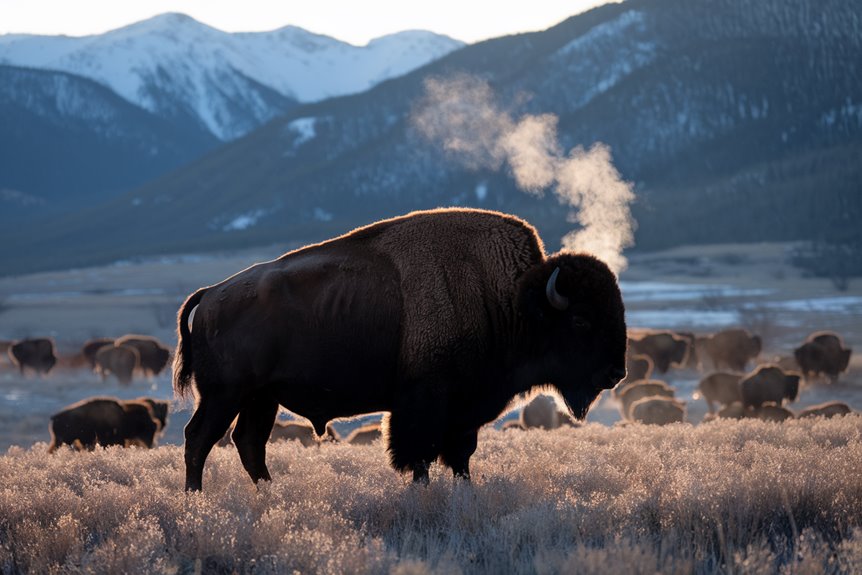 wild bison herds roaming