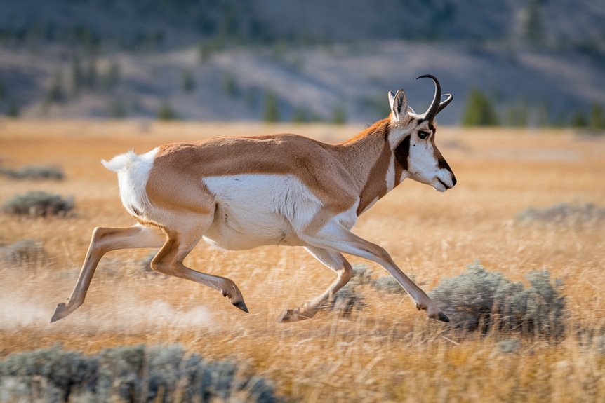 fast pronghorn in motion
