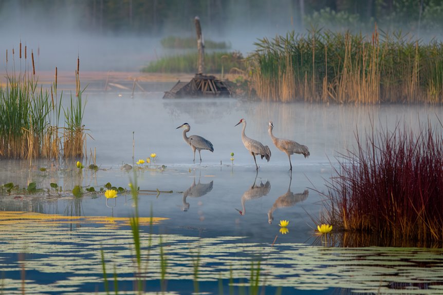 diverse wetland plant animals