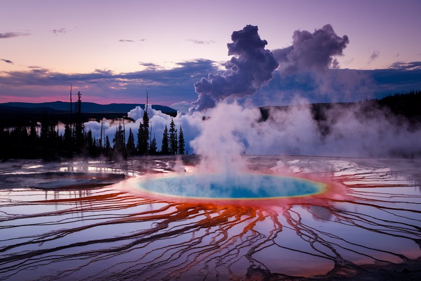 dusk geothermal landscape beauty